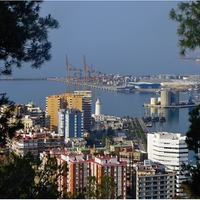 Pohled na přístav ve městě Málaga