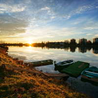 Posledné lúče nad Piešťanmi