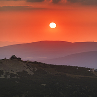 Končící den v Krkonoších