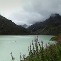 mračna nad přehradou Silvrettasee