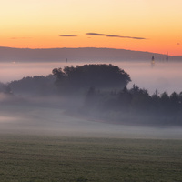 Olomouc v ranní mlze