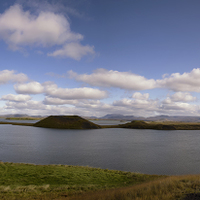 Jezero Mývatn - pseudokrátery - Island