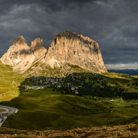 Passo Sella v panoramatu