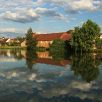 Rybník v Močeradech.