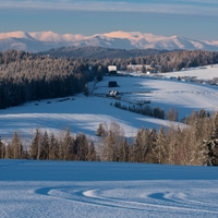 Pohľad na Nízke Tatry z Veporských vrchov.