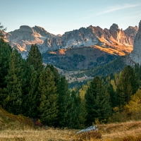 První paprsky na Val Gardeně