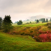 Dolomity v mlze