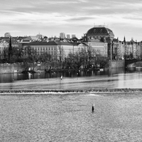 ...černobílá Praha...