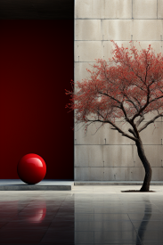 Strom a červená koule