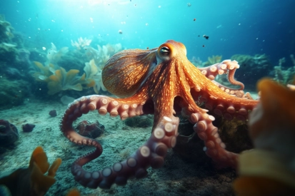 Chobotnice pod vodou