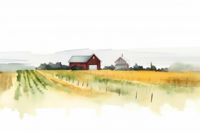 Akvarel farmy