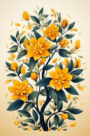žluté květy na rostlině