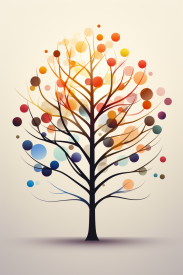 Strom s barevnými kruhy