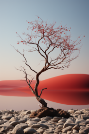 Strom s červenými listy