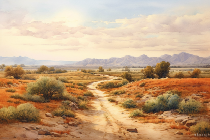 Polní cesta přes poušť