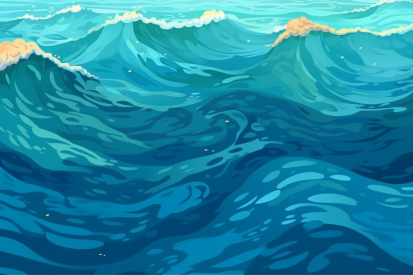 Modré vlny oceánu s bílou pěnou