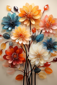 Skupina barevných květin