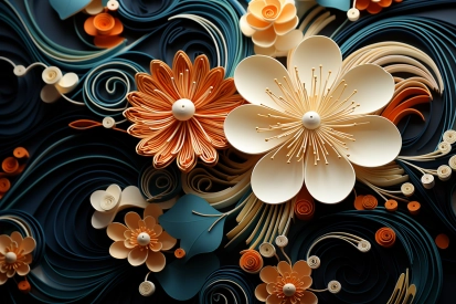 Detailní záběr na papírové květiny