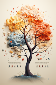 Strom s barevnými listy