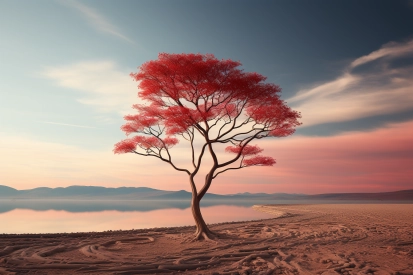 Strom s červenými listy