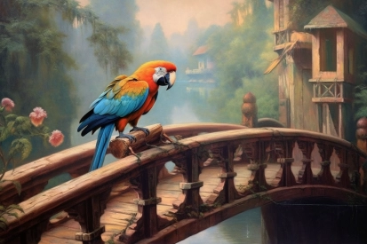 Papoušek na mostě