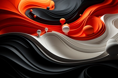 černé a oranžové vlny