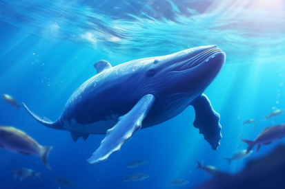 Velryba plující ve vodě