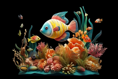 Barevné ryby a korály