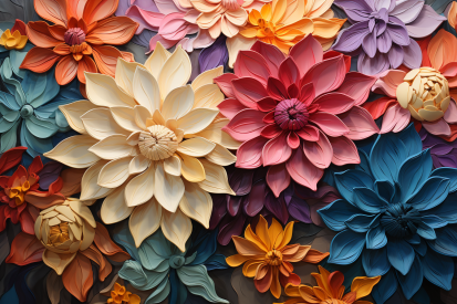 Skupina barevných květin