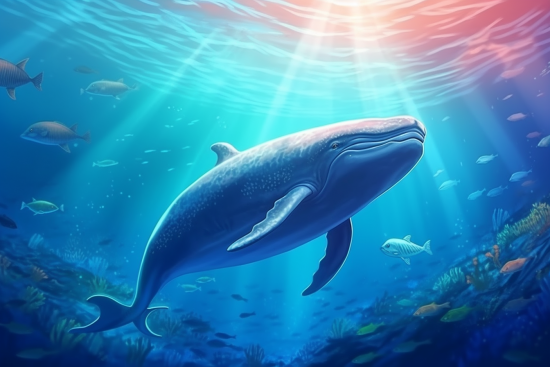 Velryba plující v oceánu