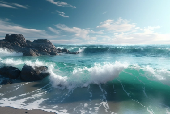 Vlny narážející na pláž