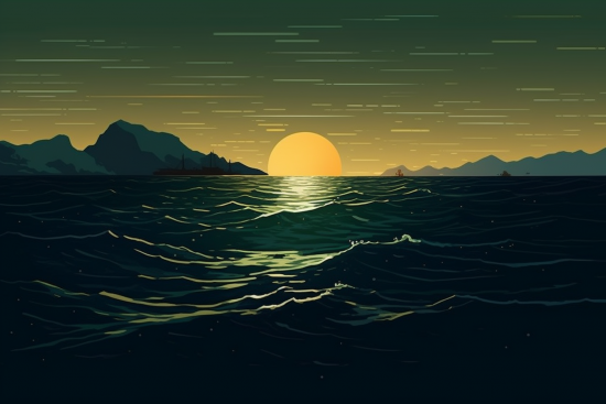 Západ slunce nad oceánem