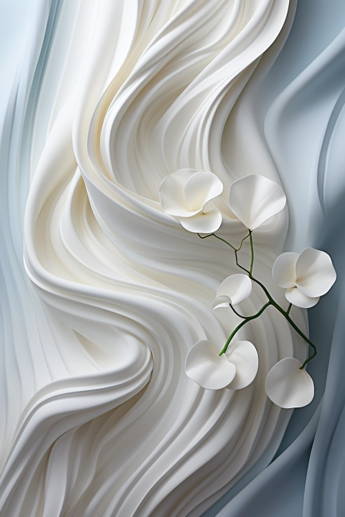 Bílý květ na bílém plátně